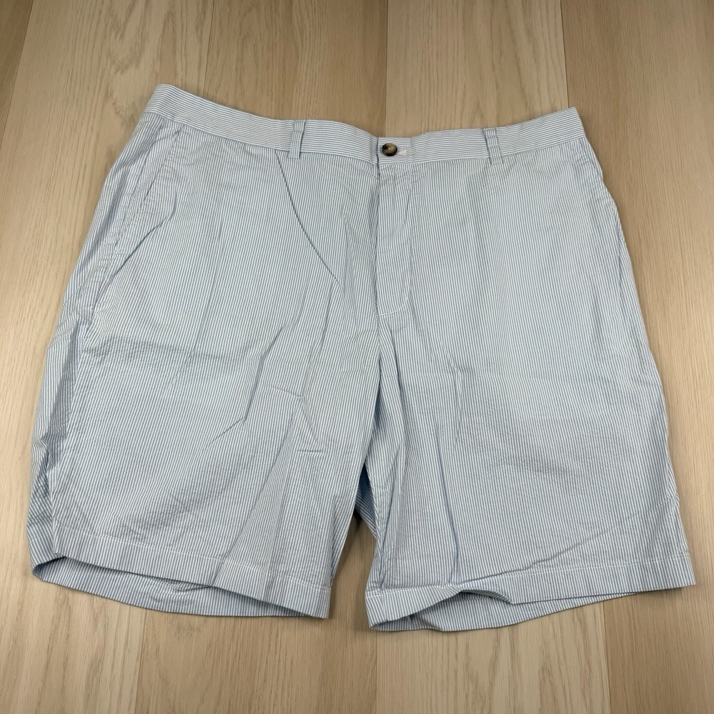 Vineyard Vines Shorts Men's Size 40 Blue Striped Seersucker Chinos Preppy 9"